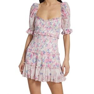 HEMANT & NANDITA Pink Floral Mini Dress